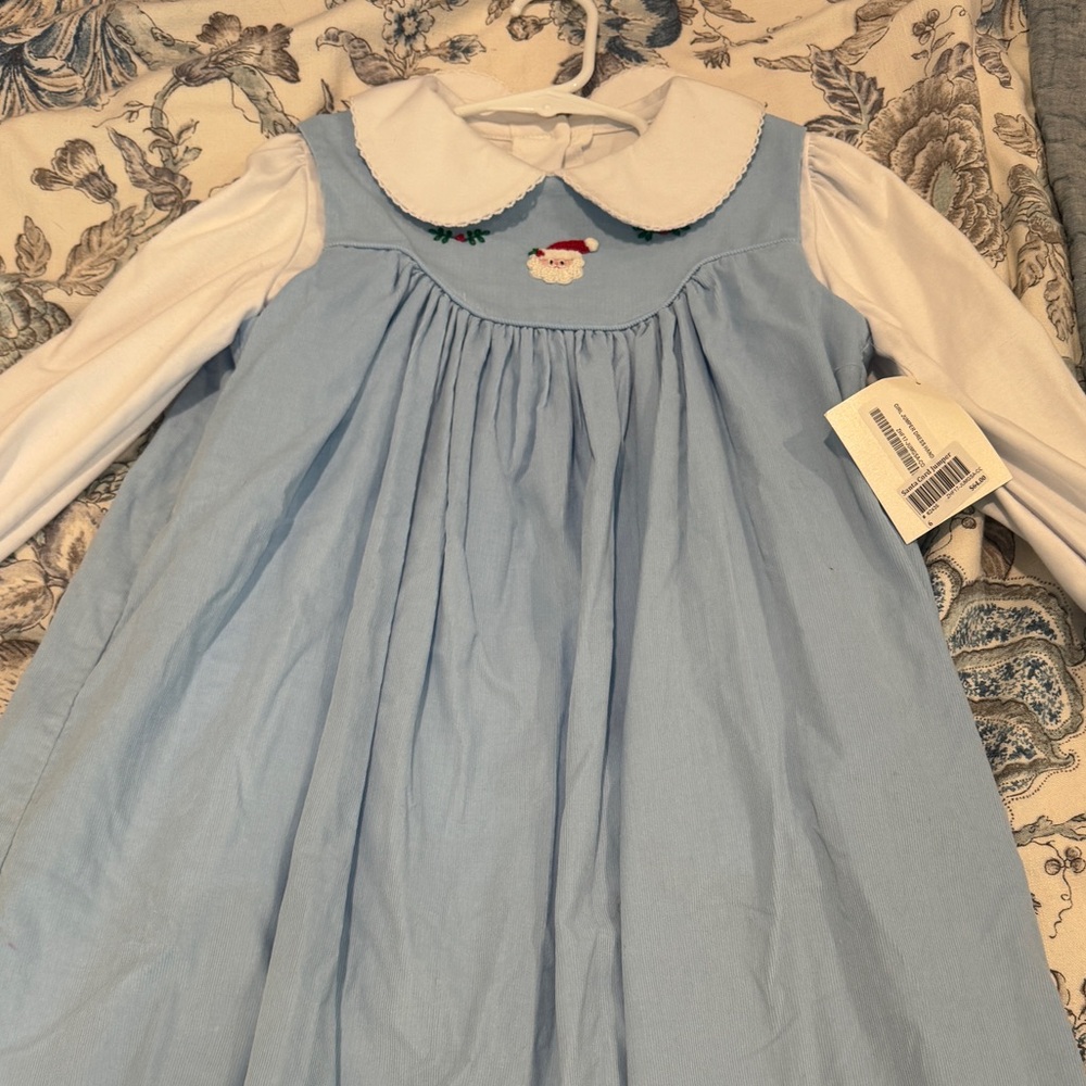 Zuccini light blue cord Christmas dress size 6